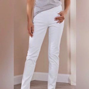 Soft Surroundings Super Stretch Pant XS (2-4) Pull-on Slim Fit Pants, White, NWT